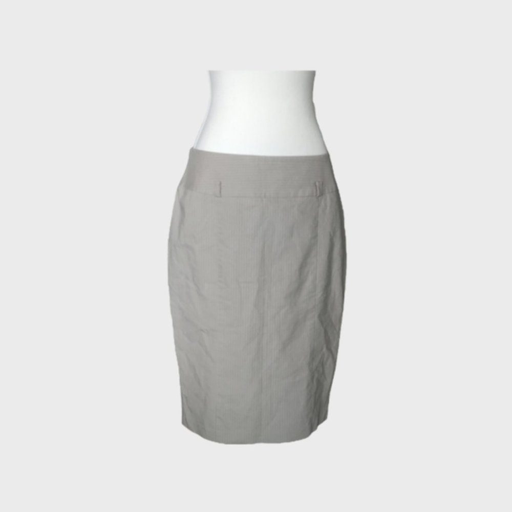 Cue striped pleated back pencil skirt